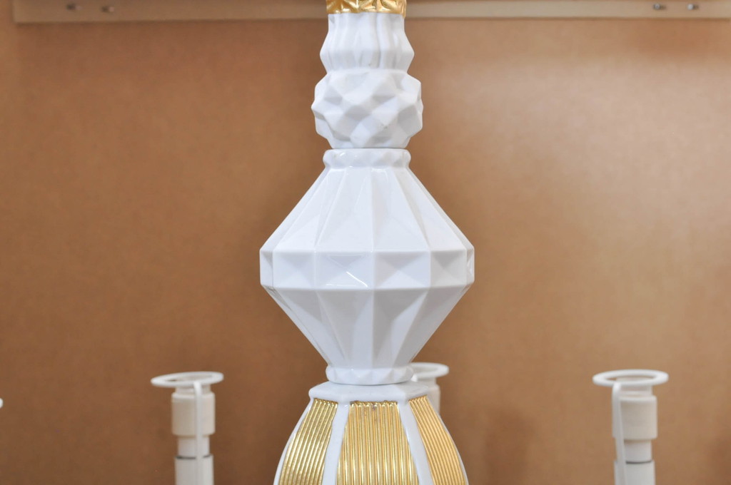 中古　極美品　Lladro(リヤドロ)　Belle de Nuit(ベル・ドュ・ニュイ)　ポーセリンシーリングランプ　2018年製　エレガントな空間を演出するシャンデリア12灯(吊り下げ型磁器、吊り下げ照明、天井照明)(定価約225万円)(R-072070)