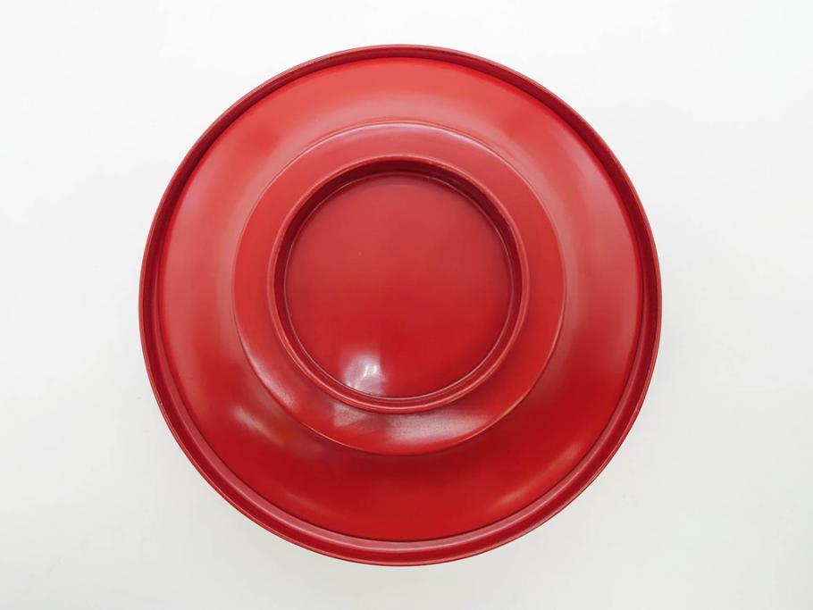 明治期　朱塗　木製椀　食卓を明るく彩る煮物椀10客セット(漆器、和食器、汁椀、蓋付き、吸物椀、お椀、共箱付き)(R-079687)