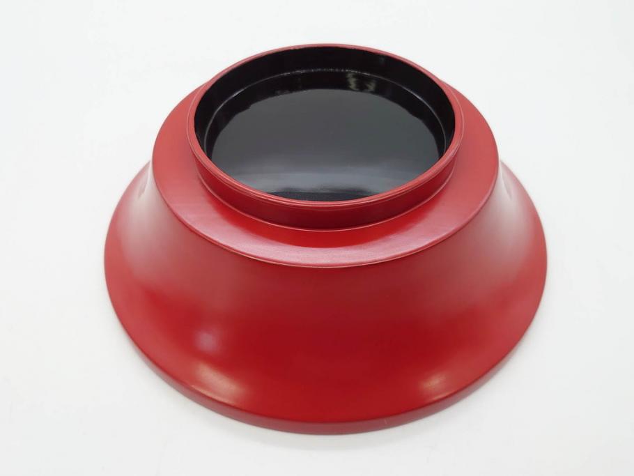 明治期　朱塗　木製椀　食卓を明るく彩る煮物椀10客セット(漆器、和食器、汁椀、蓋付き、吸物椀、お椀、共箱付き)(R-079687)