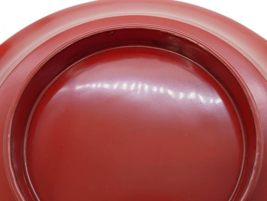 明治期　朱塗　木製椀　食卓を明るく彩る煮物椀10客セット(漆器、和食器、汁椀、蓋付き、吸物椀、お椀、共箱付き)(R-079687)