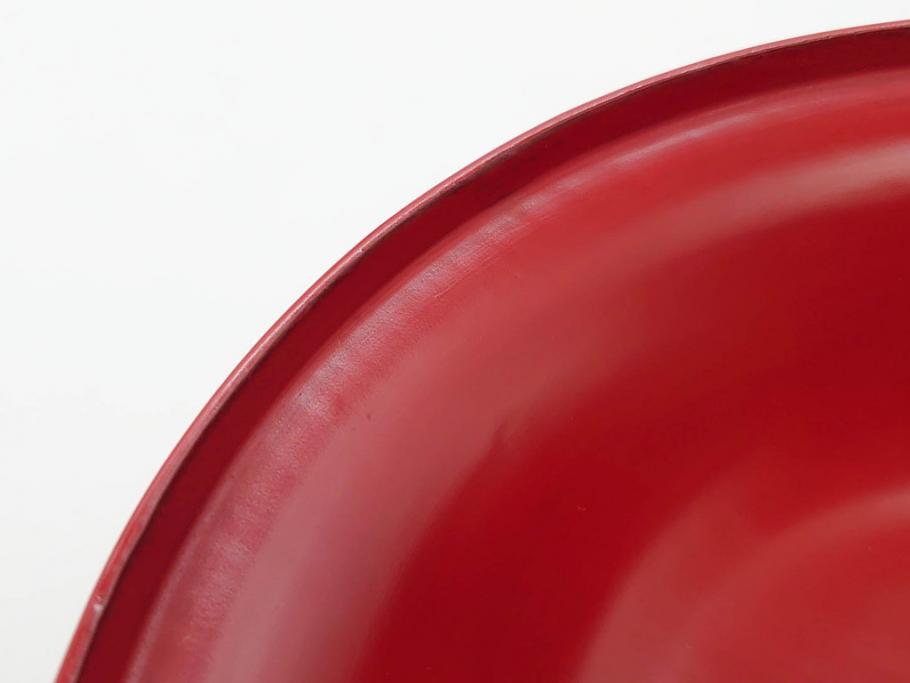 明治期　朱塗　木製椀　艶やかな漆が美しい煮物椀10客セット(漆器、和食器、汁椀、蓋付き、吸物椀、お椀、共箱付き)(R-079688)
