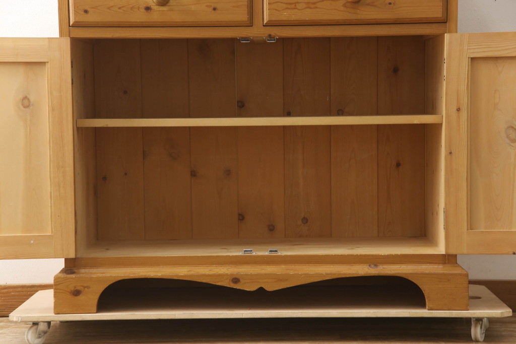 中古　PENNY WISE(ペニーワイズ)　優しい木の温もり溢れるカップボード(食器棚、収納棚、戸棚、キャビネット、飾り棚)(R-066171)