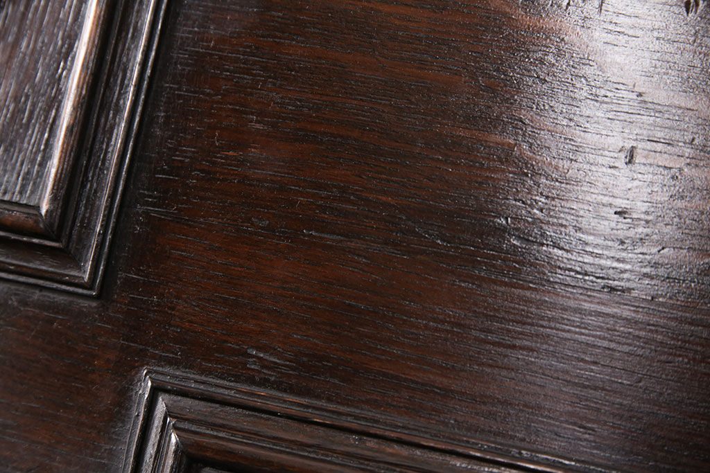 イギリスアンティーク　オーク材　ジャコビアン様式の凝った作りが魅力!レザートップ天板が贅沢なライティングビューロー(簿記机、在宅ワーク、在宅用デスク)(R-049705)