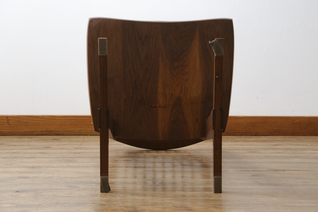 和製ビンテージ　美品　ジョージナカシマ　コノイドチェア(CONOID CHAIR)　CN101　スタイリッシュな佇まいのサイドチェア(ジョージ・ナカシマ、板座チェア、ダイニングチェア、椅子、イス、ヴィンテージ)(R-079710)