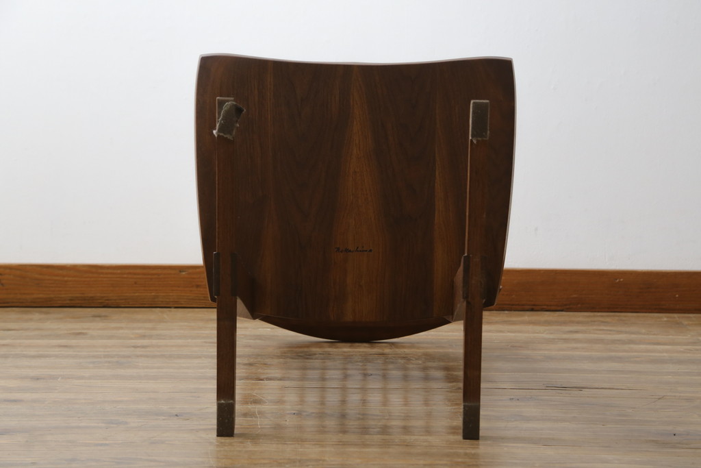 和製ビンテージ　美品　ジョージナカシマ　コノイドチェア(CONOID CHAIR)　CN101　スタイリッシュな佇まいのサイドチェア(ジョージ・ナカシマ、板座チェア、ダイニングチェア、椅子、イス、ヴィンテージ)(R-079711)