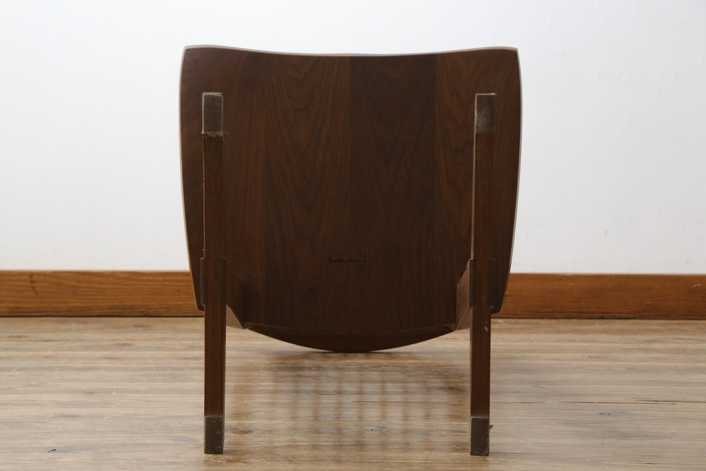 和製ビンテージ　美品　ジョージナカシマ　コノイドチェア(CONOID CHAIR)　CN101　スタイリッシュな佇まいのサイドチェア(ジョージ・ナカシマ、板座チェア、ダイニングチェア、椅子、イス、ヴィンテージ)(R-079712)