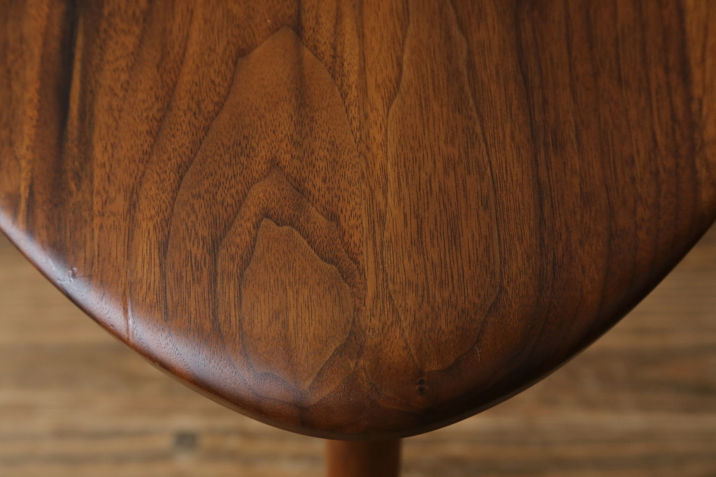 和製ビンテージ　美品　ジョージナカシマ　MIRA CHAIR H(ミラチェアH)　CN107　滑らかデザインが美しいカウンターチェア(ジョージ・ナカシマ、バーチェア、板座チェア、ダイニングチェア、椅子、イス、ハイチェア、ヴィンテージ)(R-079709)