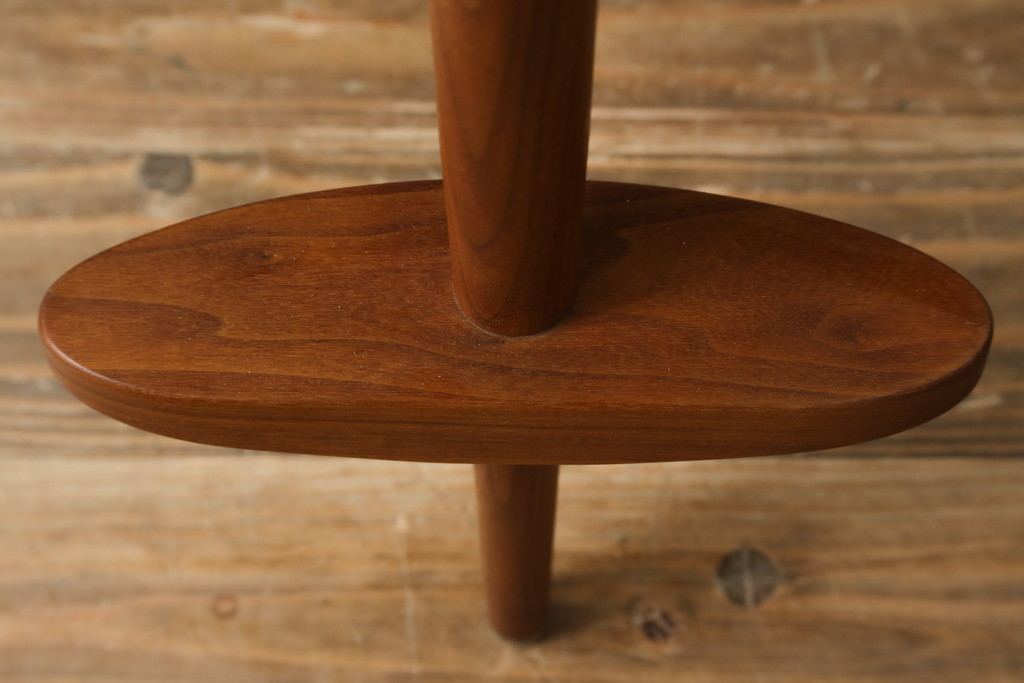 和製ビンテージ　美品　ジョージナカシマ　MIRA CHAIR H(ミラチェアH)　CN107　滑らかデザインが美しいカウンターチェア(ジョージ・ナカシマ、バーチェア、板座チェア、ダイニングチェア、椅子、イス、ハイチェア、ヴィンテージ)(R-079709)