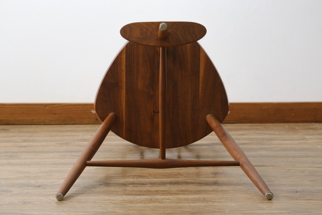 和製ビンテージ　美品　ジョージナカシマ　MIRA CHAIR H(ミラチェアH)　CN107　滑らかデザインが美しいカウンターチェア(ジョージ・ナカシマ、バーチェア、板座チェア、ダイニングチェア、椅子、イス、ハイチェア、ヴィンテージ)(R-079709)