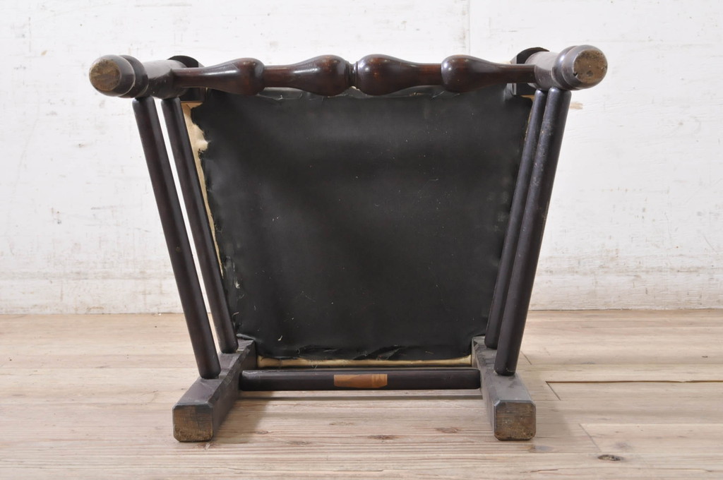 和製ビンテージ　松本民芸家具　落ち着いた木色が魅力のラダーバックチェア3脚セット(ダイニングチェア、椅子、イス、いす、ヴィンテージ)(R-071991)