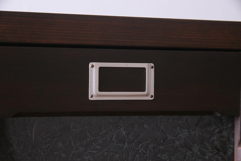 【オーダー注文・受注生産商品】ラフジュ工房オリジナル　ヒノキ無垢材・ヒバ材　結霜ガラス入り　レトロな佇まいが魅力的な3人用ロッカー(戸棚、収納棚、ワードローブ)