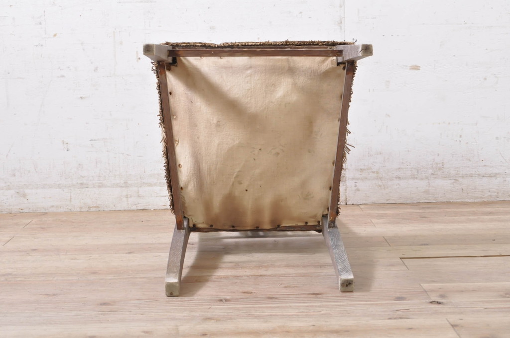 和製アンティーク　レトロな雰囲気溢れる透かし彫り入りチェア(ダイニングチェア、椅子、イス、いす)(R-071997)