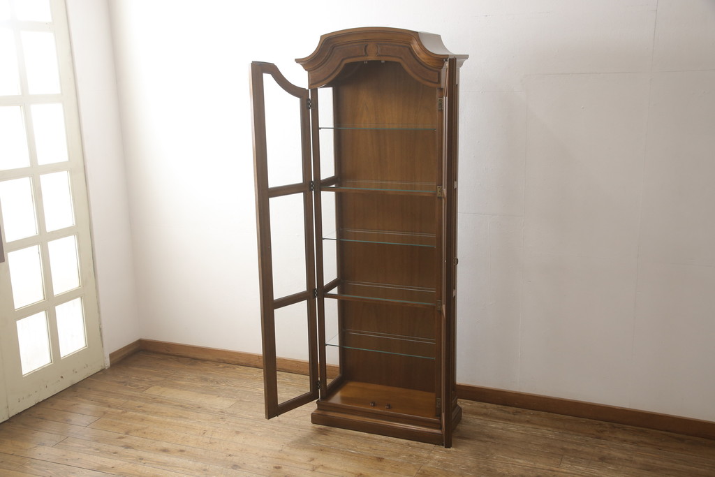 中古　DREXEL HERITAGE(ドレクセルヘリテイジ)　クラシカルな佇まいが魅力のキュリオケース(飾り棚、ガラスケース、ショーケース、キャビネット、陳列棚)(定価約62万円)(R-061986)