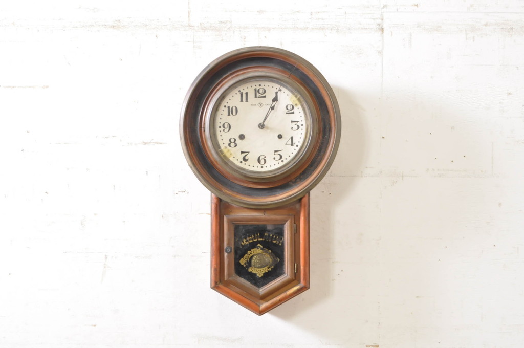 和製アンティーク　光星舎(KOSEISHA)　MADE(Y)TOKYO　REGULATOR　BARGAIN CLOCK　年月を重ねた趣溢れるレトロな掛け時計(柱時計、古時計、振り子時計)(R-072428)
