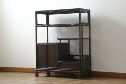 中古　松本民芸家具　シックな佇まいが和洋折衷の空間に取り入れやすいC-型サイドボード(リビングボード、キャビネット、戸棚、収納棚)(定価約60万円)(R-049257)