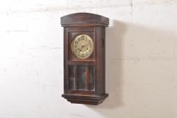 ジャンク品　アンティーク時計　8DAY CLOCK　お洒落なディスプレイとして活躍してくれる赤菱式改良掛時計(柱時計、壁掛け時計、ディスプレイ時計)(R-047277)