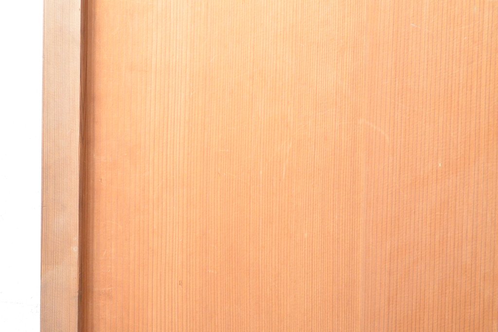アンティーク建具　杉材　美しい柾目が目を引く板戸1枚(帯戸、引き戸、建具)(R-059210)
