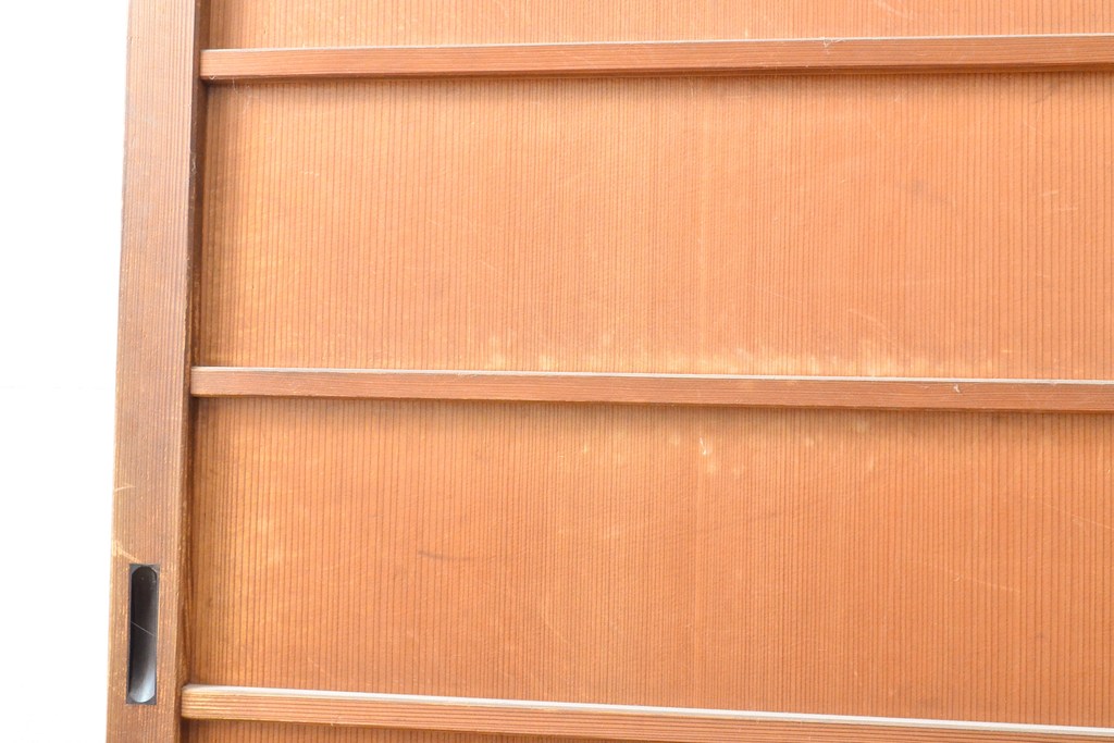 アンティーク建具　杉材　美しい柾目が目を引く板戸1枚(帯戸、引き戸、建具)(R-059210)
