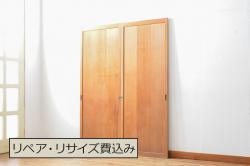 和製アンティーク　新潟県産　総ケヤキ材(欅)　一枚板　厚手　立派な佇まいが存在感抜群の蔵戸1枚(玄関戸、引き戸、建具)(R-062075)