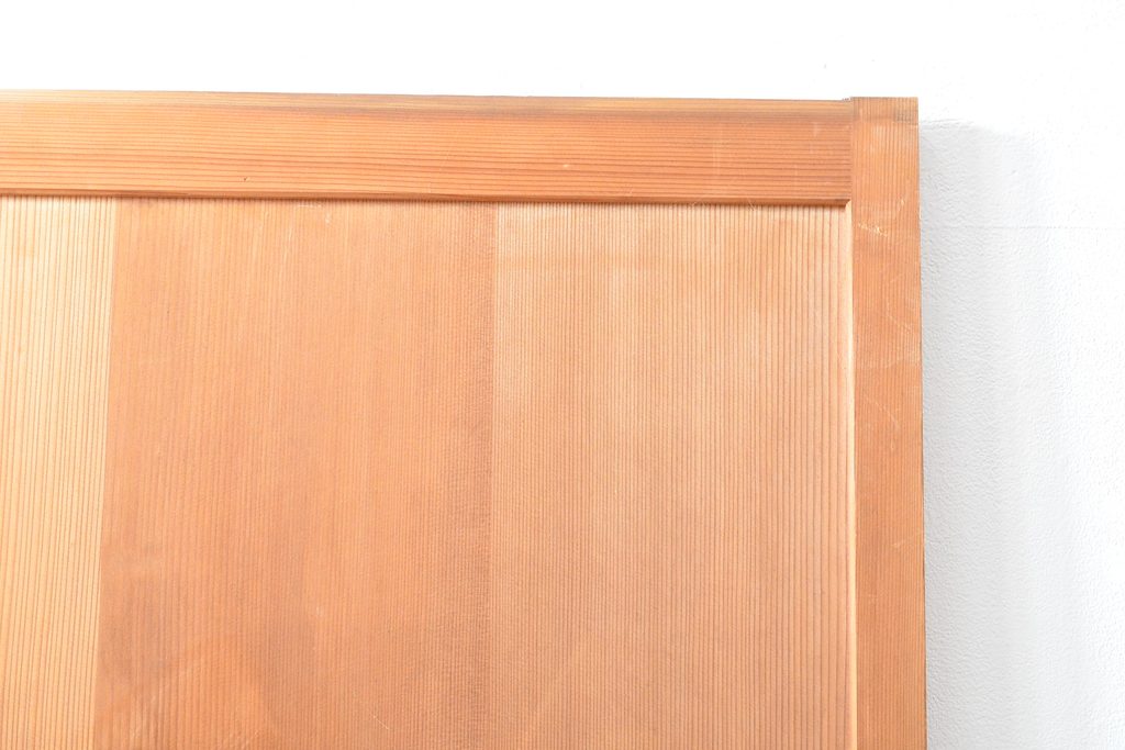 アンティーク建具　杉材　美しい柾目が目を引く板戸2枚セット(引き戸、建具)(R-059208)