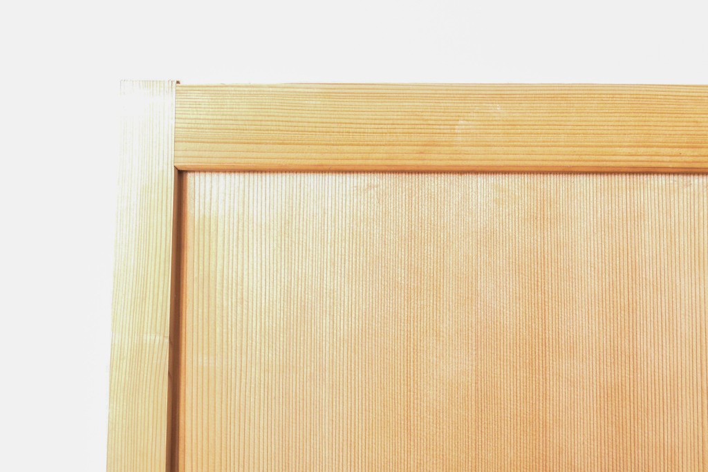 アンティーク建具　杉材　美しい柾目が目を引く板戸2枚セット(引き戸、建具)(R-059209)