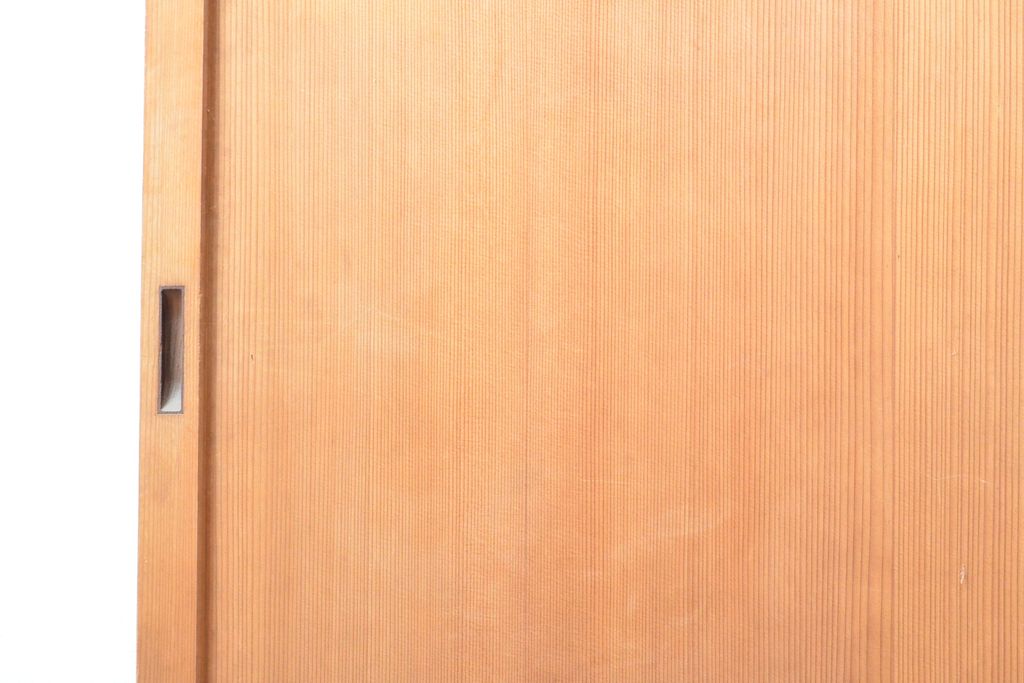 アンティーク建具　杉材　美しい柾目が目を引く板戸2枚セット(引き戸、建具)(R-059209)