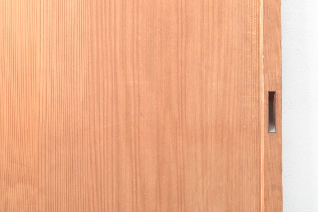 アンティーク建具　杉材　美しい柾目が目を引く板戸2枚セット(引き戸、建具)(R-059209)