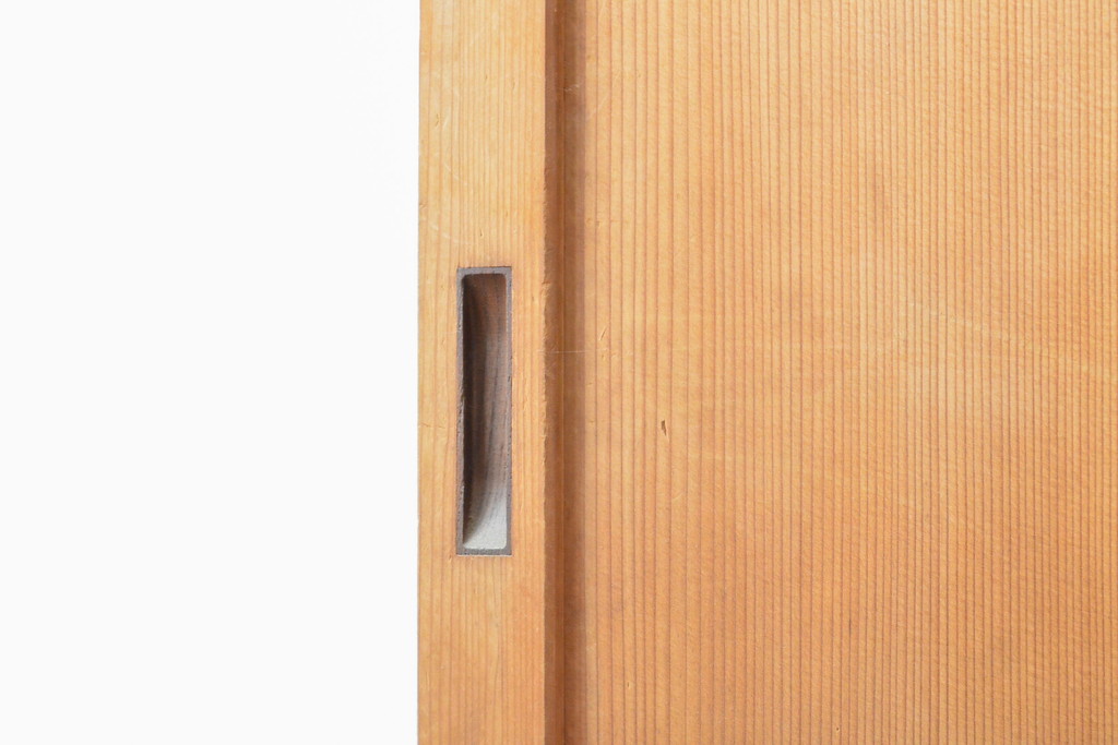 アンティーク建具　杉材　美しい柾目が目を引く板戸2枚セット(引き戸、建具)(R-059209)