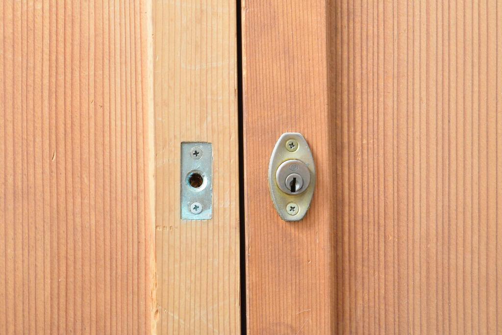 アンティーク建具　杉材　美しい柾目が目を引く板戸2枚セット(引き戸、建具)(R-059209)