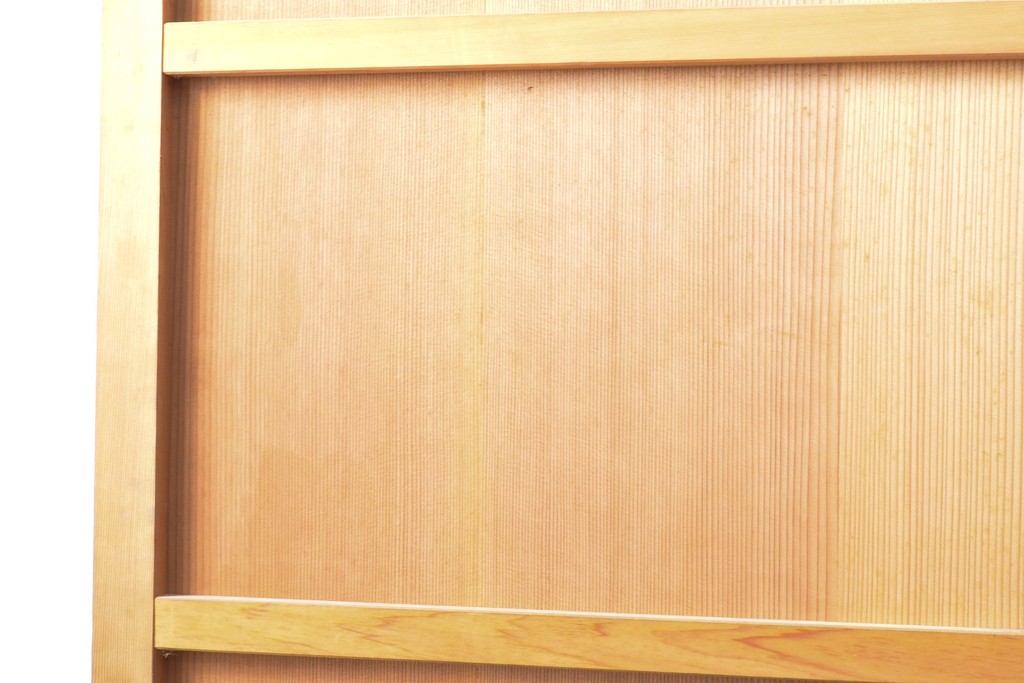アンティーク建具　杉材　美しい柾目が目を引く板戸2枚セット(引き戸、建具)(R-059209)