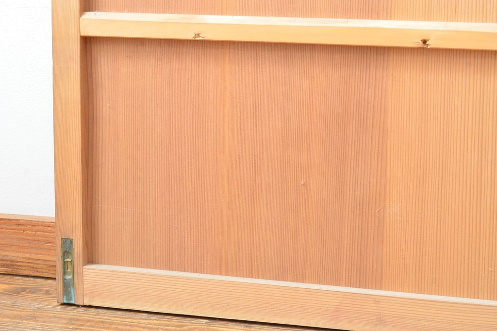 アンティーク建具　杉材　美しい柾目が目を引く板戸2枚セット(引き戸、建具)(R-059209)