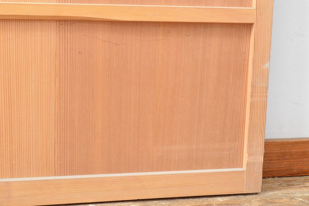 アンティーク建具　杉材　美しい柾目が目を引く板戸2枚セット(引き戸、建具)(R-059209)