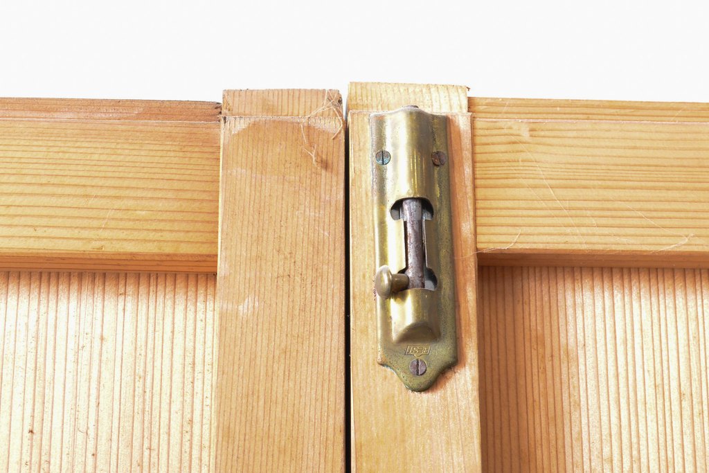 アンティーク建具　杉材　美しい柾目が目を引く板戸2枚セット(引き戸、建具)(R-059209)