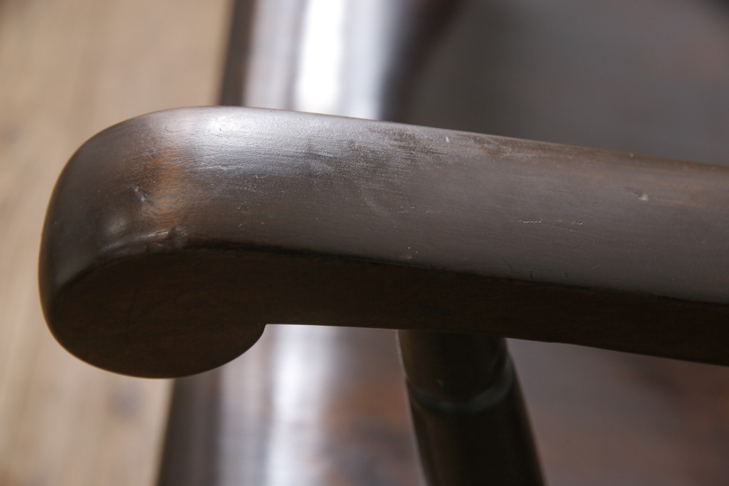 中古　希少　絶版品　松本民芸家具　やすらぎのひとときにおすすめなG型ロッキングチェア(定価約47万円)(椅子、イス、板座チェア、アームチェア)(R-055568)