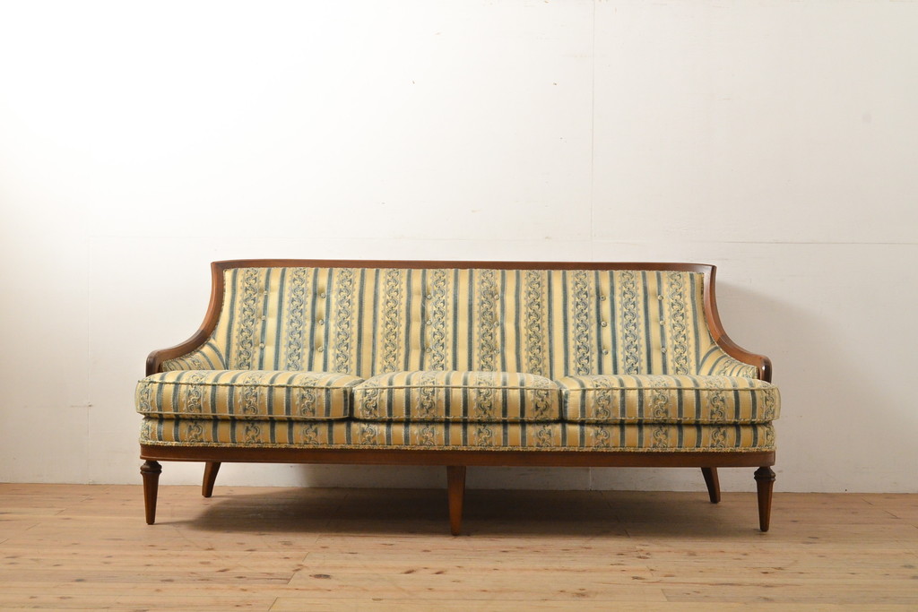 中古　美品　DREXEL HERITAGE(ドレクセルヘリテイジ)　Upholstery(アップホルスタリー)　ワンランク上の上質なお部屋作りにぴったりの3人掛けソファ(アームソファ、3P)(R-055934)