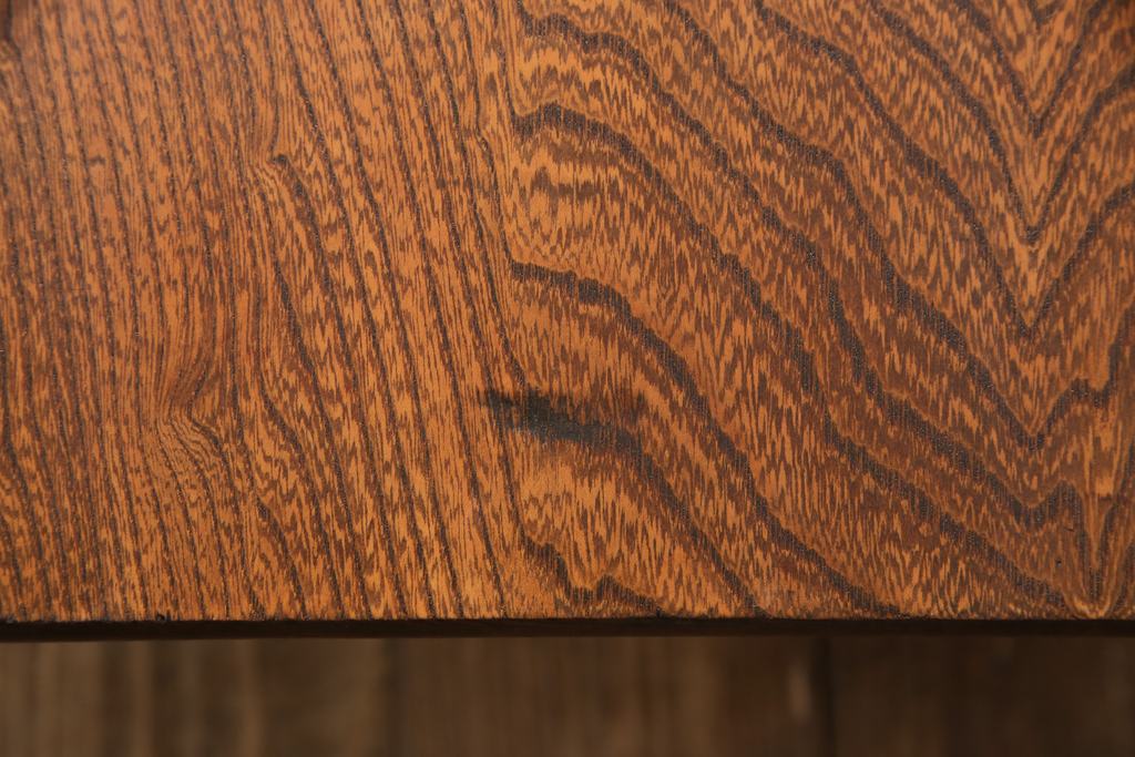和製アンティーク　栓材の一枚板を使用したレトロな角型ちゃぶ台(座卓、ローテーブル、折り畳みテーブル)(R-051323)