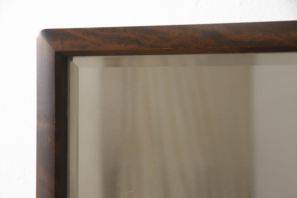 和製ビンテージ　北海道民芸家具　シックな色合いが上品な印象のスタンドミラー(鏡、姿見、ヴィンテージ)(R-066223)