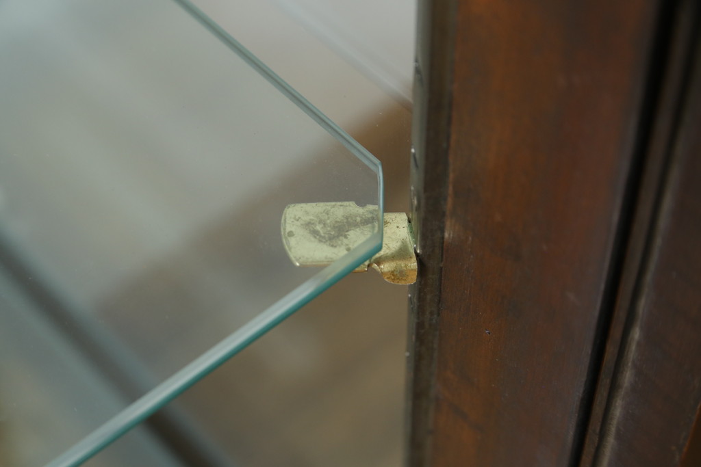 イギリスアンティーク　Dudley&Co.Ltd.　HOLLOWAY.LONDON.　N.7.　マホガニー材　落ち着きのある佇まいが上品な縦型ガラスケース(ショーケース、Gケース、陳列棚、飾り棚、コレクションケース、キャビネット、店舗什器、英国)(R-079728)