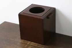 和製アンティーク　シンプルなデザインで取り入れやすい古い花梨(カリン)材のゴミ箱(ごみ箱、くず入れ、収納ボックス)(R-072895)