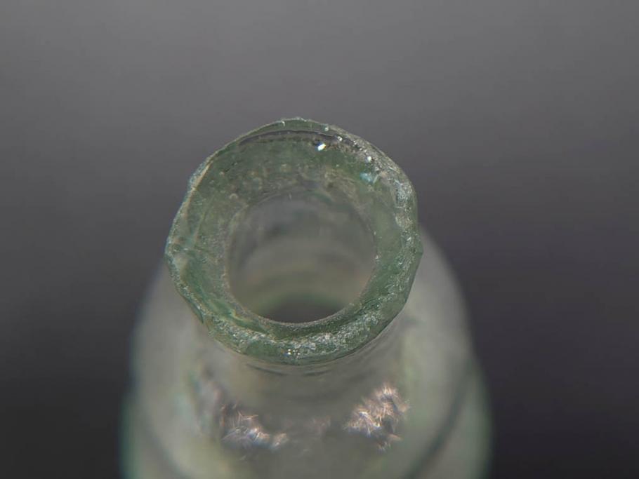 戦前　当時物　瓢箪型　可愛らしいフォルムのニッキ水瓶5個セット(桜3つ、花、豆ガラス、ちびニッキ水、ガラス容器、駄菓子屋ビン、ペロペロ、レトロガラス、一輪挿し、ひょうたん)(R-077067)