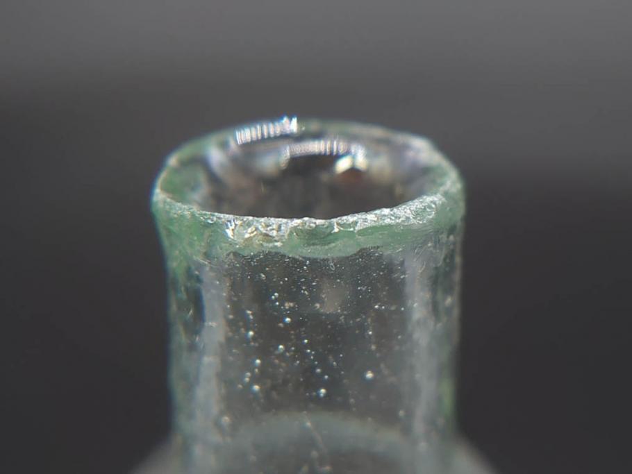 戦前　当時物　瓢箪型　可愛らしいフォルムのニッキ水瓶5個セット(桜3つ、花、豆ガラス、ちびニッキ水、ガラス容器、駄菓子屋ビン、ペロペロ、レトロガラス、一輪挿し、ひょうたん)(R-077067)