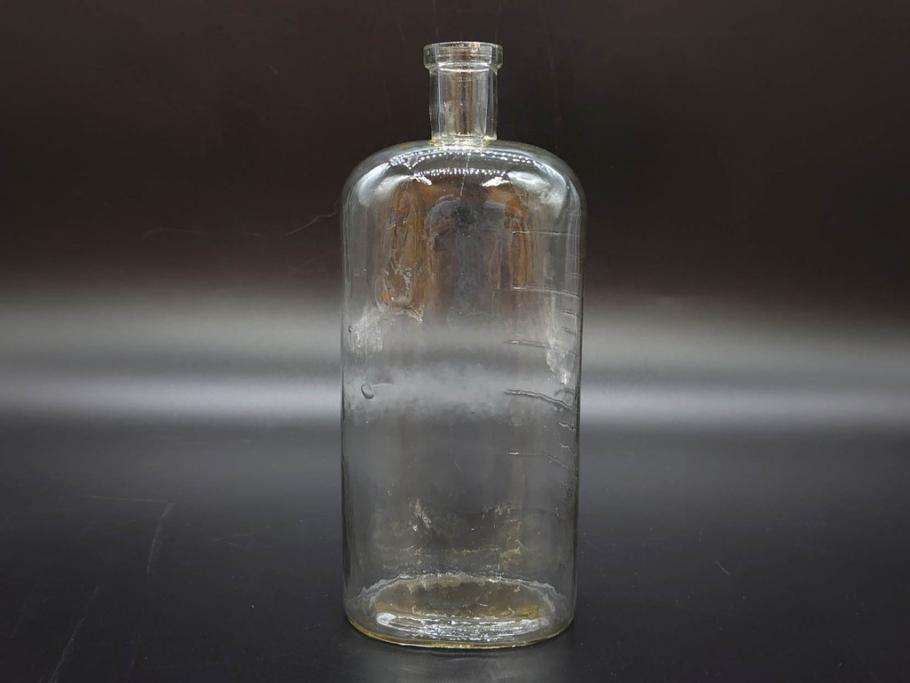 大正～昭和初期　時代を重ねた味わいのあるボトル瓶5点セット(ガラスビン、ガラス瓶、硝子、薬瓶、花瓶、花入、花器)(R-076787)