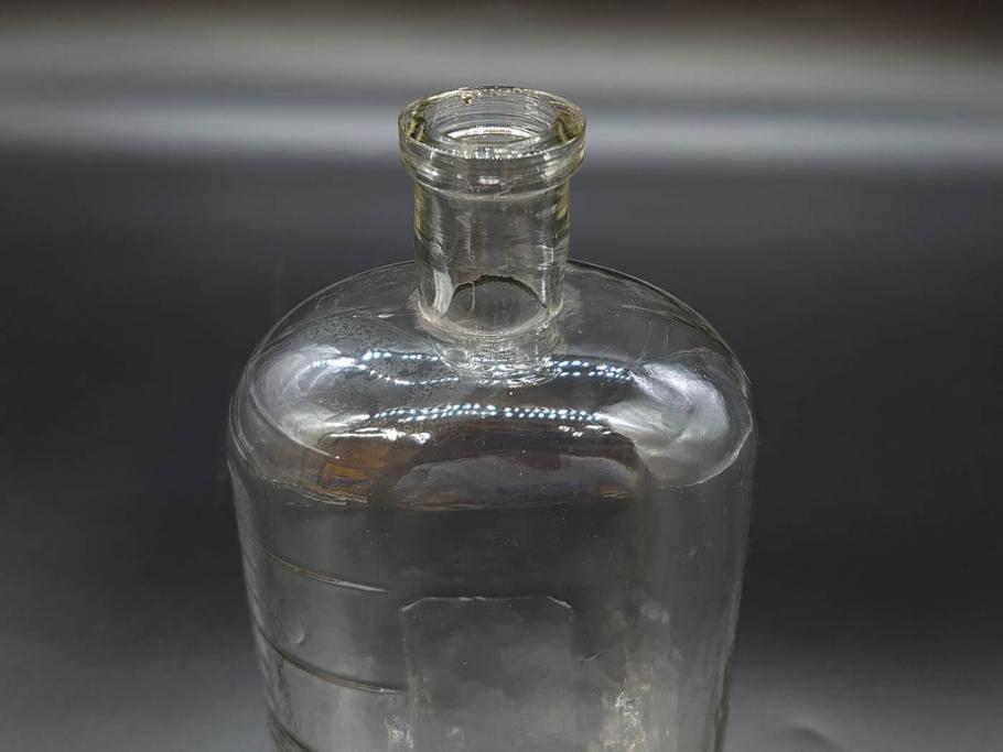 大正～昭和初期　時代を重ねた味わいのあるボトル瓶5点セット(ガラスビン、ガラス瓶、硝子、薬瓶、花瓶、花入、花器)(R-076787)