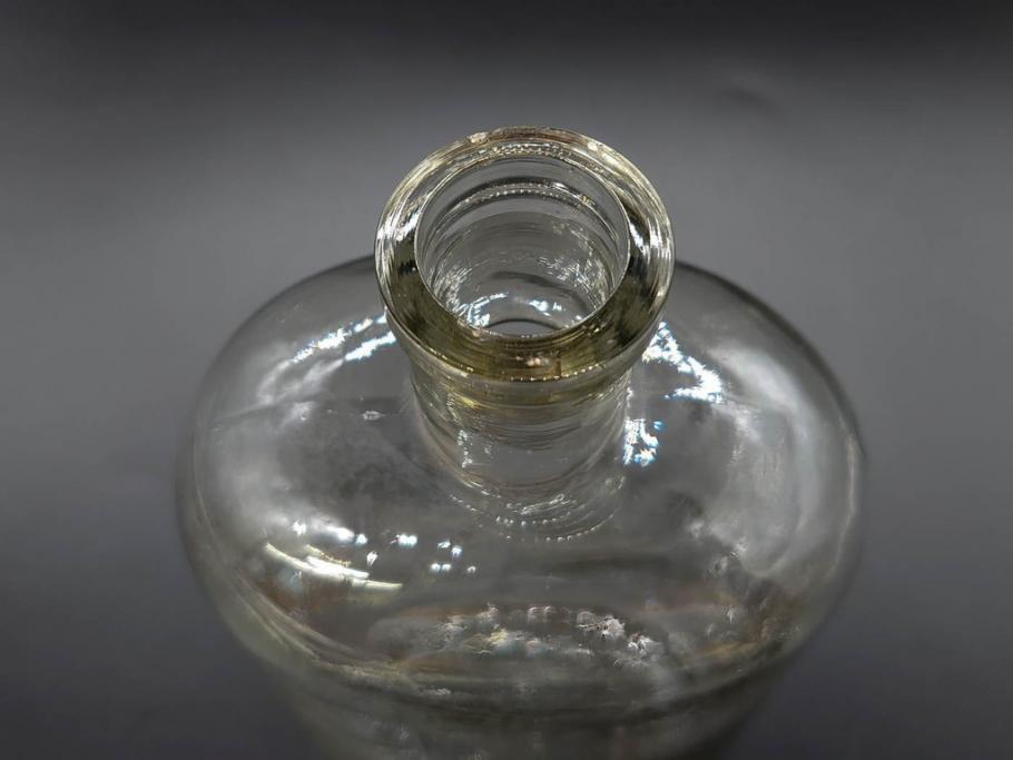 大正～昭和初期　時代を重ねた味わいのあるボトル瓶5点セット(ガラスビン、ガラス瓶、硝子、薬瓶、花瓶、花入、花器)(R-076787)
