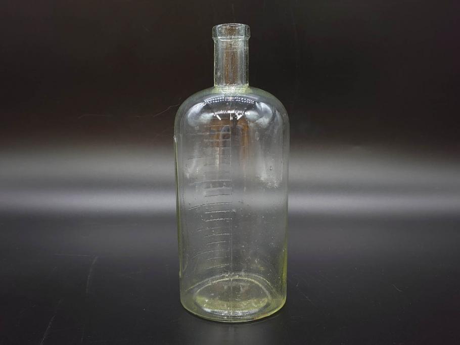 大正～昭和初期　時代を重ねた味わいのあるボトル瓶5点セット(ガラスビン、ガラス瓶、硝子、薬瓶、花瓶、花入、花器)(R-076787)