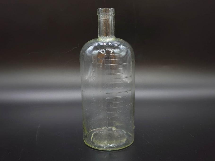 大正～昭和初期　時代を重ねた味わいのあるボトル瓶5点セット(ガラスビン、ガラス瓶、硝子、薬瓶、花瓶、花入、花器)(R-076787)