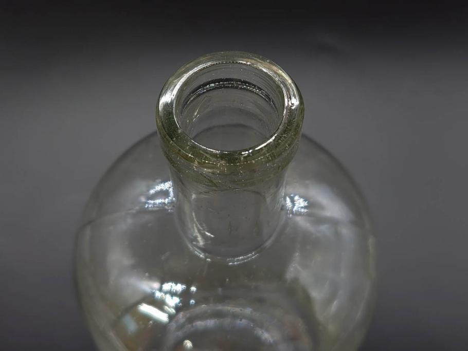 大正～昭和初期　時代を重ねた味わいのあるボトル瓶5点セット(ガラスビン、ガラス瓶、硝子、薬瓶、花瓶、花入、花器)(R-076787)
