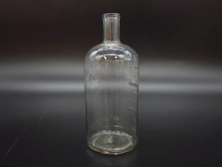 大正～昭和初期　時代を重ねた味わいのあるボトル瓶5点セット(ガラスビン、ガラス瓶、硝子、薬瓶、花瓶、花入、花器)(R-076787)