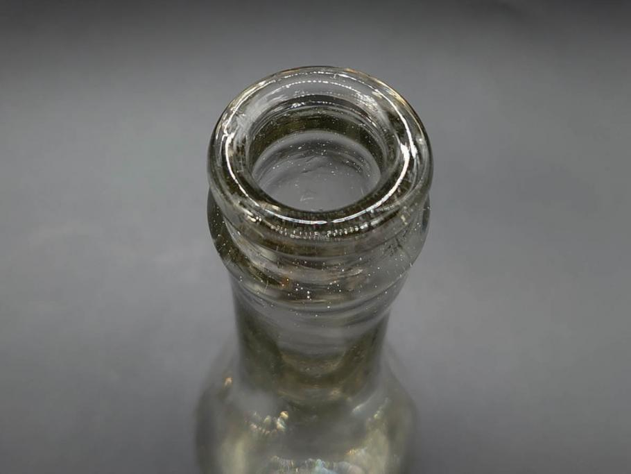 大正～昭和初期　時代を重ねた味わいのあるボトル瓶5点セット(ガラスビン、ガラス瓶、硝子、薬瓶、花瓶、花入、花器)(R-076787)