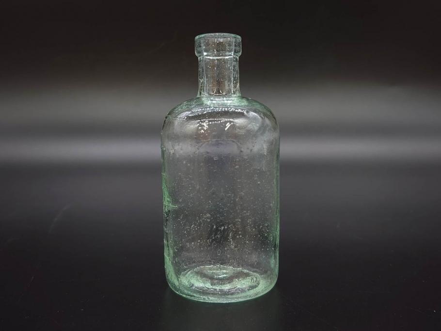 大正～昭和初期　時代を重ねた味わいのあるボトル瓶5点セット(ガラスビン、ガラス瓶、硝子、薬瓶、花瓶、花入、花器)(R-076787)
